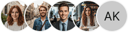 Avatars de profils d'investisseurs affichés dans le bloc d'avis de trading Swaptivence